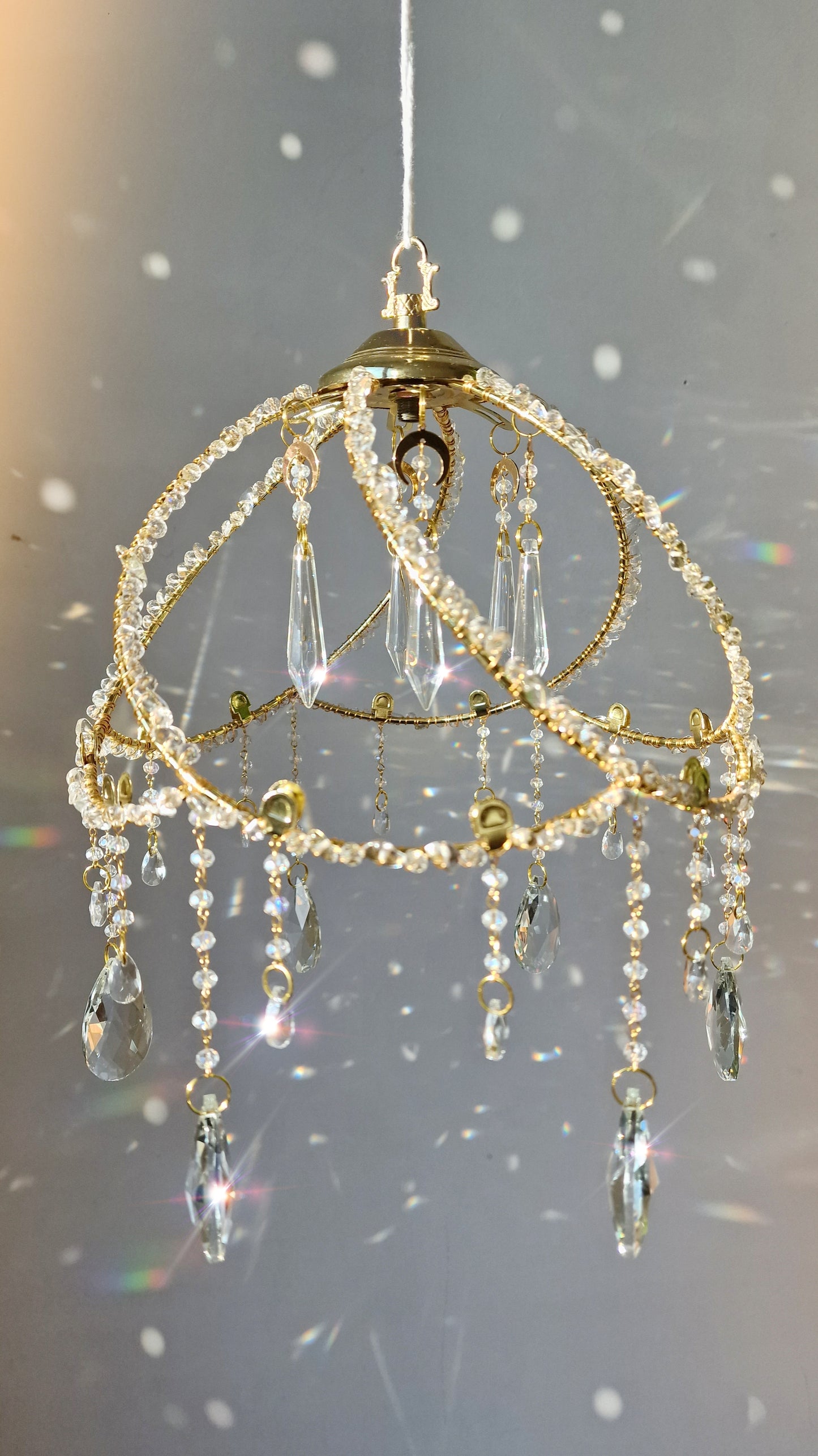 Clear quartz lampshade suncatcher Mia