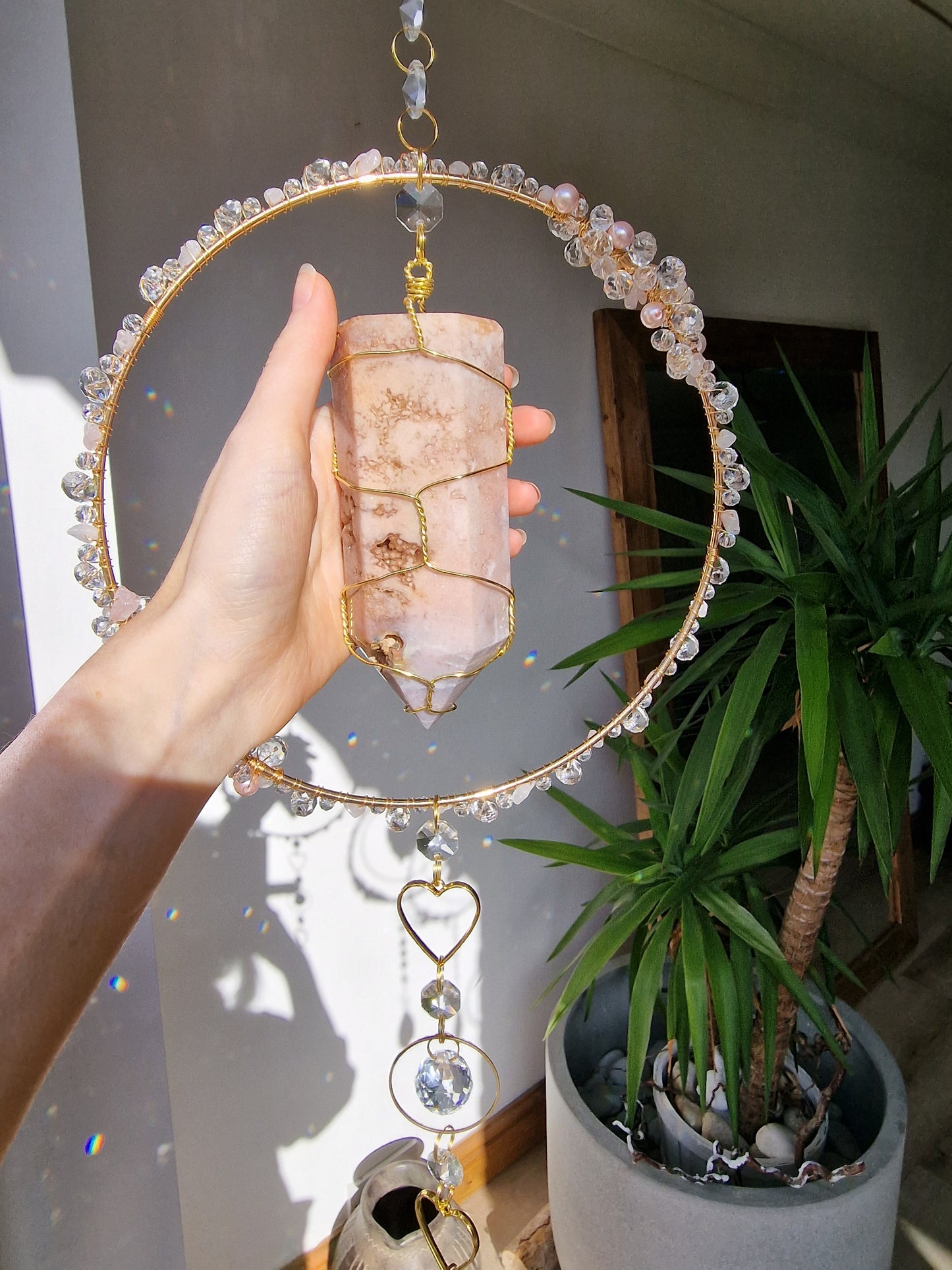 Crystal suncatcher pink amethyst - Francesca