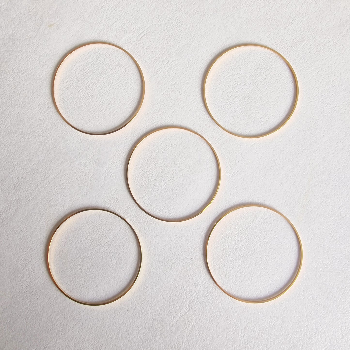 5 Small gold hoops 40mm