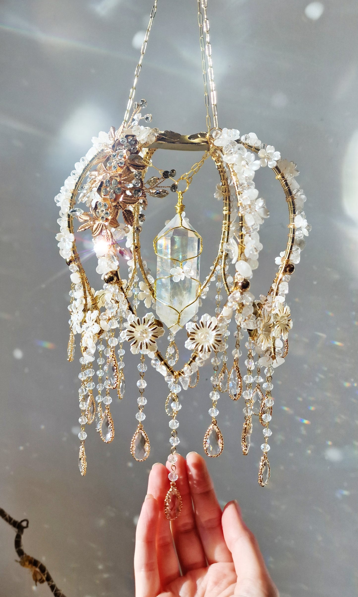 Flower crystal suncatcher - Lucy
