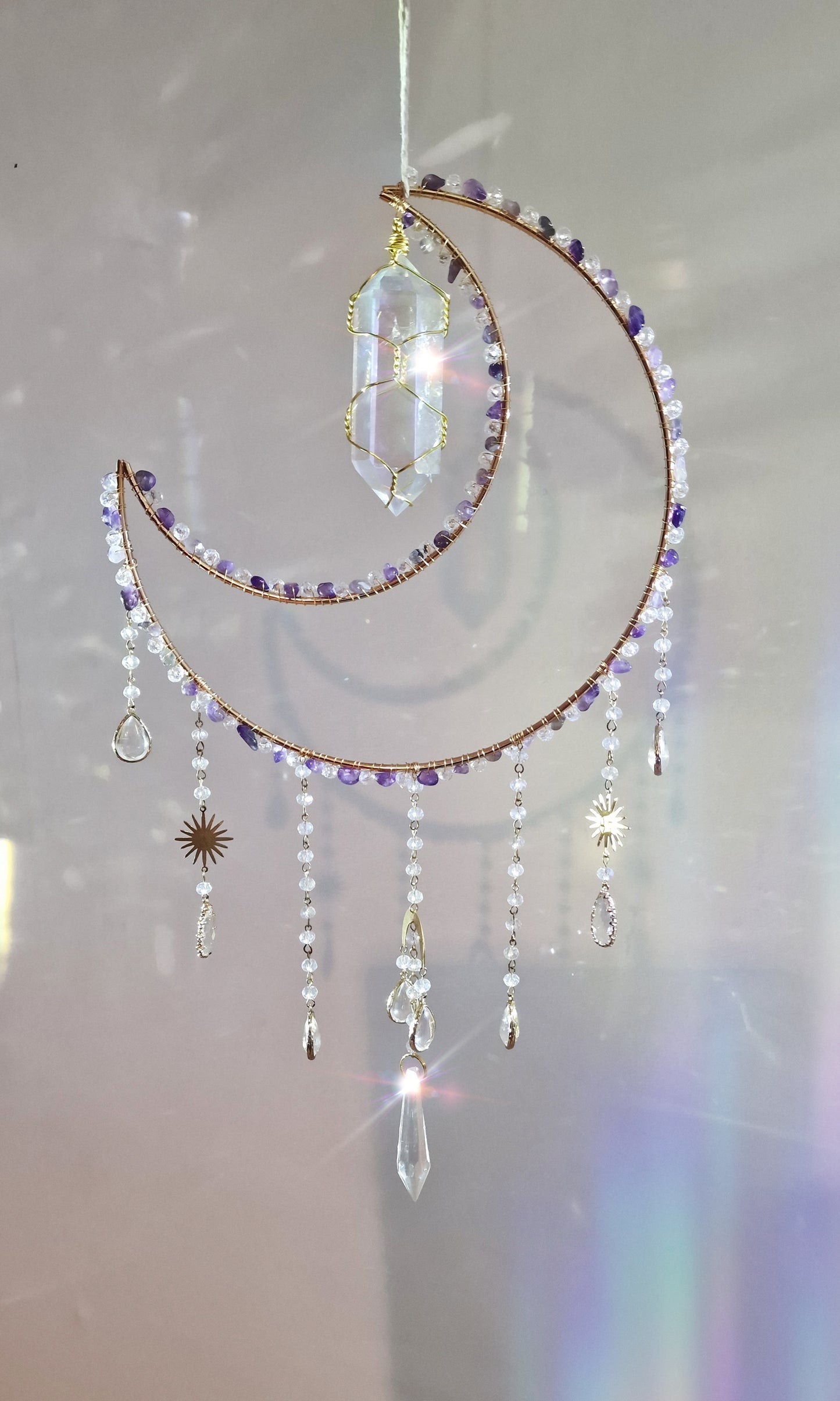 New - Moon suncatcher amethyst - Bianca