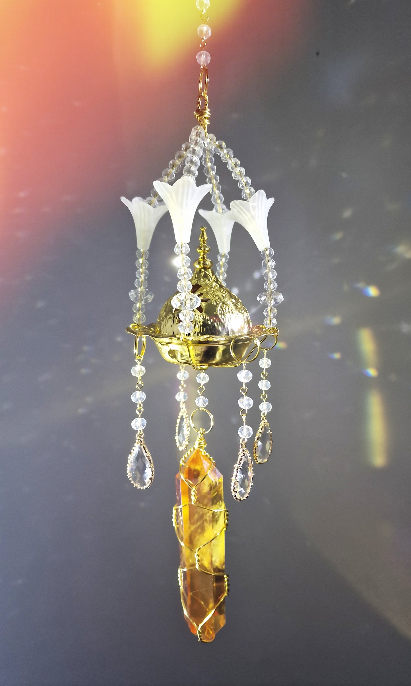Insense suncatcher golden aura crystal