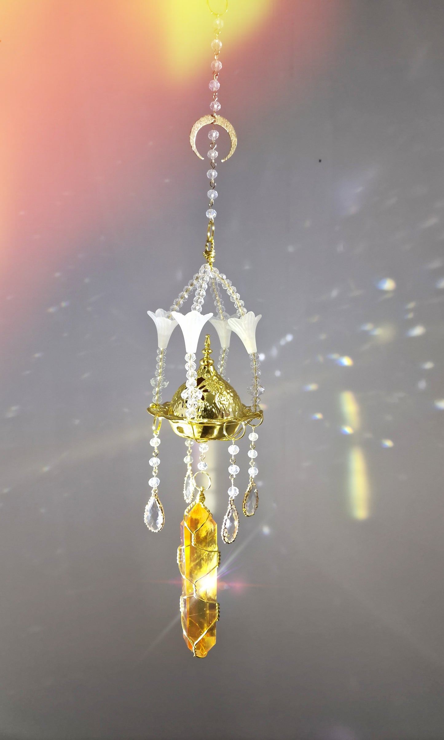 Insense suncatcher golden aura crystal