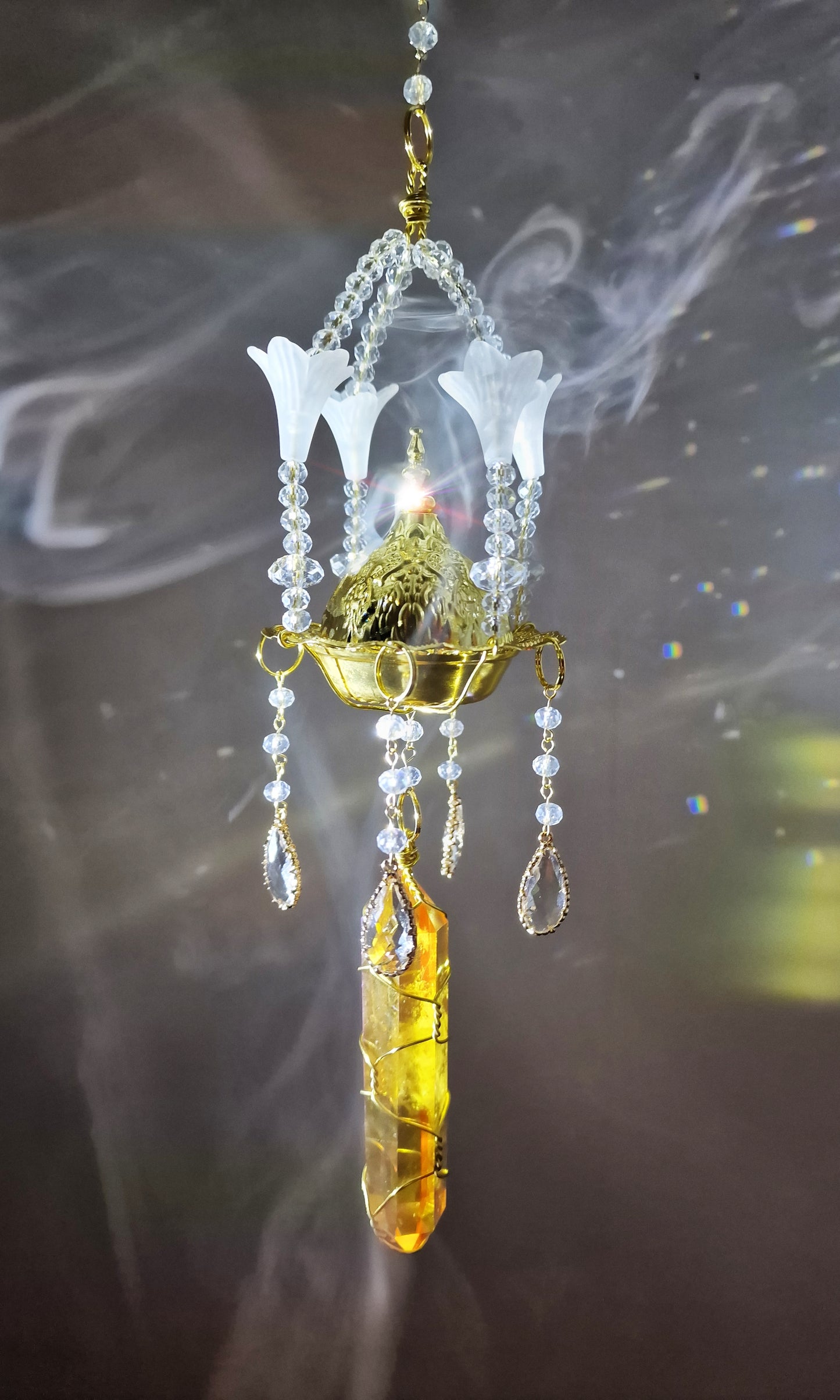 Insense suncatcher golden aura crystal