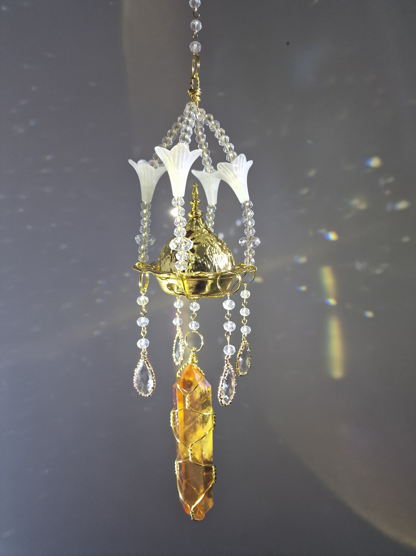 Insense suncatcher golden aura crystal