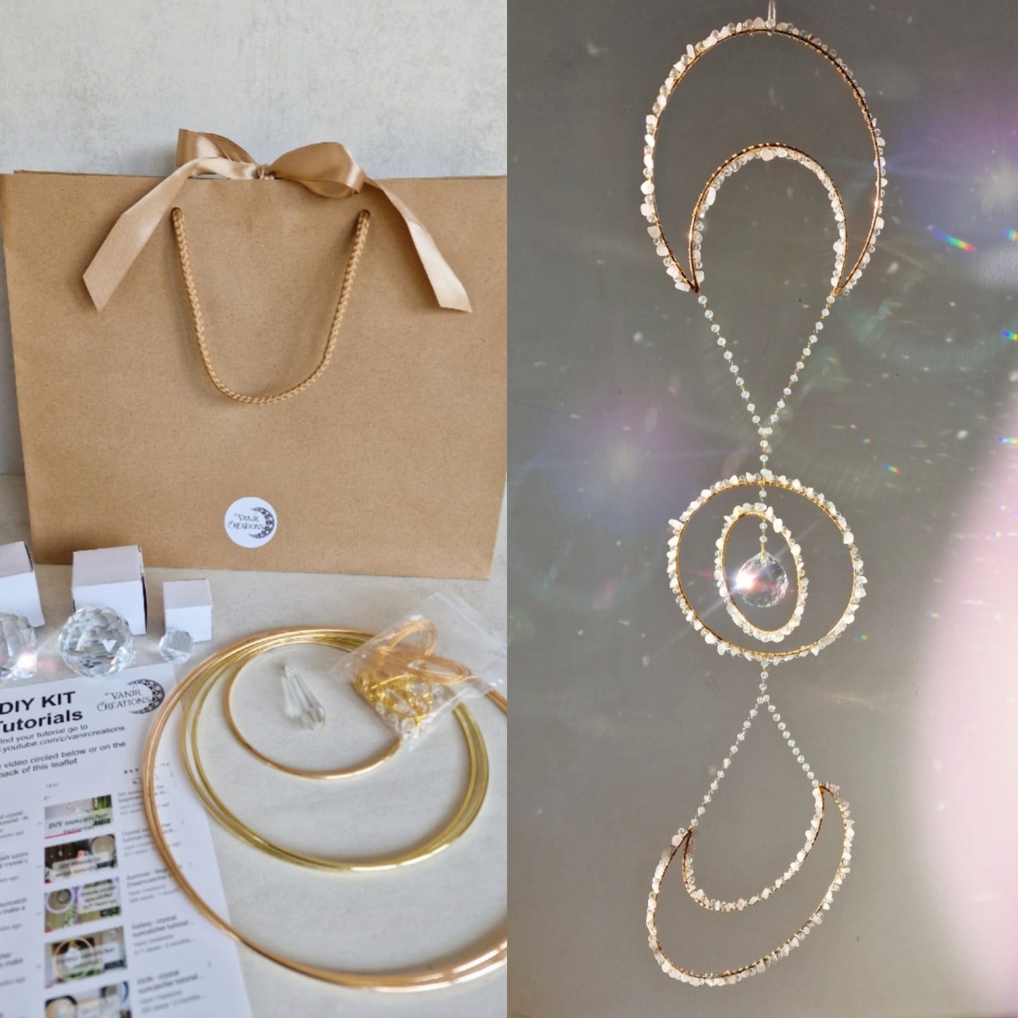 Crystal Moon Suncatcher DIY Kit Lunar Light Catcher Craft Kit - Linda