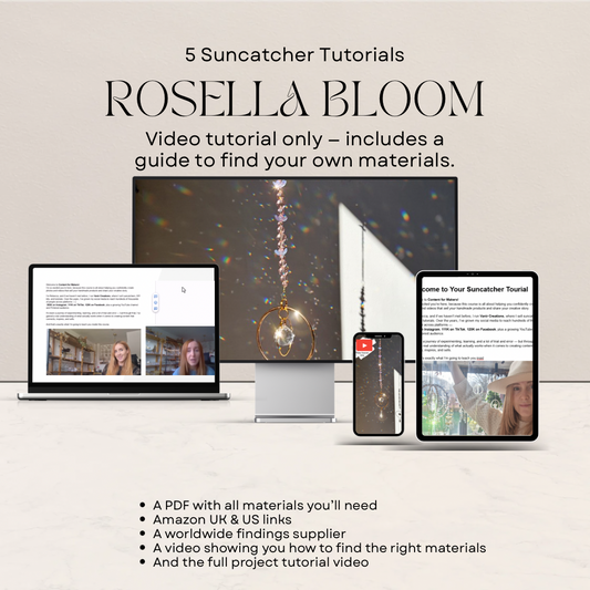 Beginner Pink Floral Suncatcher Video Tutorial + Materials Guide | Rosella Bloom