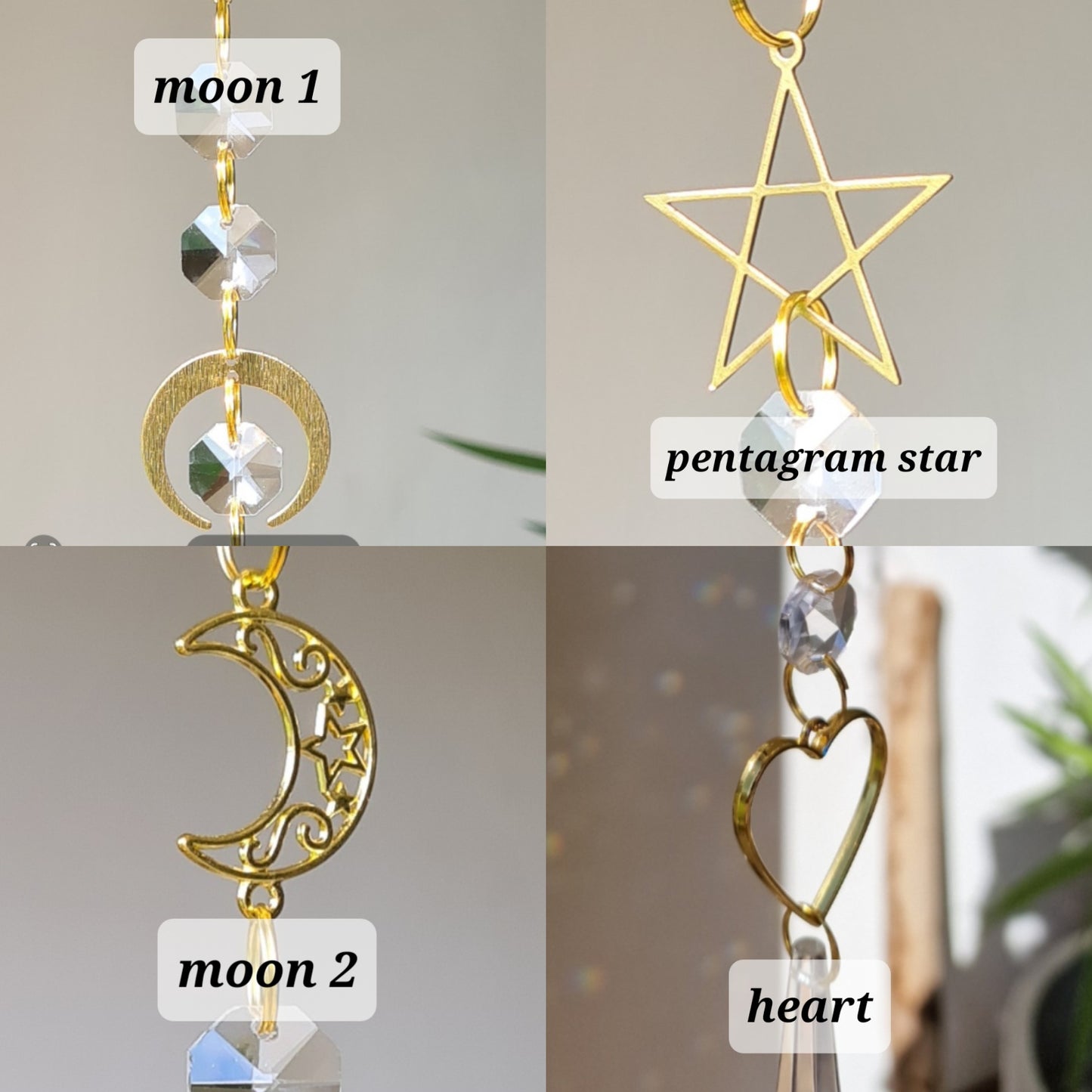 DIY suncatcher kit crystal suncatcher - Moon and star