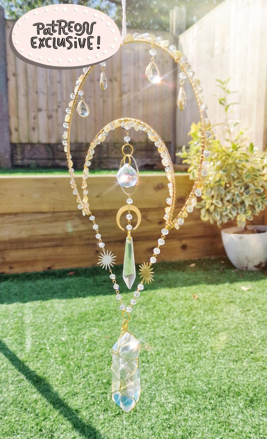 Patreon Apollo crescent moon Suncatcher tutorial and DIY kit