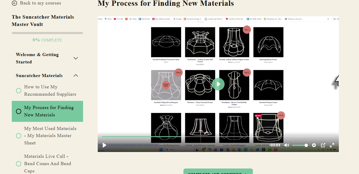 The Sun Catcher Materials Master Vault