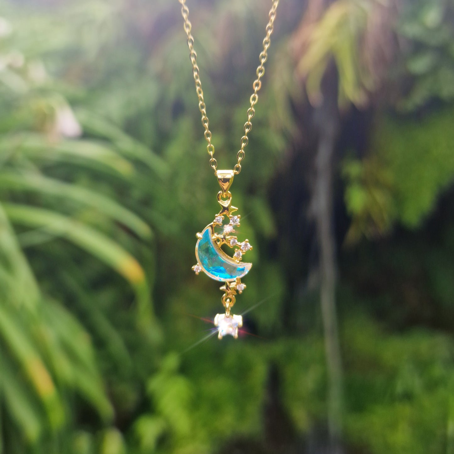 Silversleep Wearable Moon and Star Suncatcher – Necklace Only