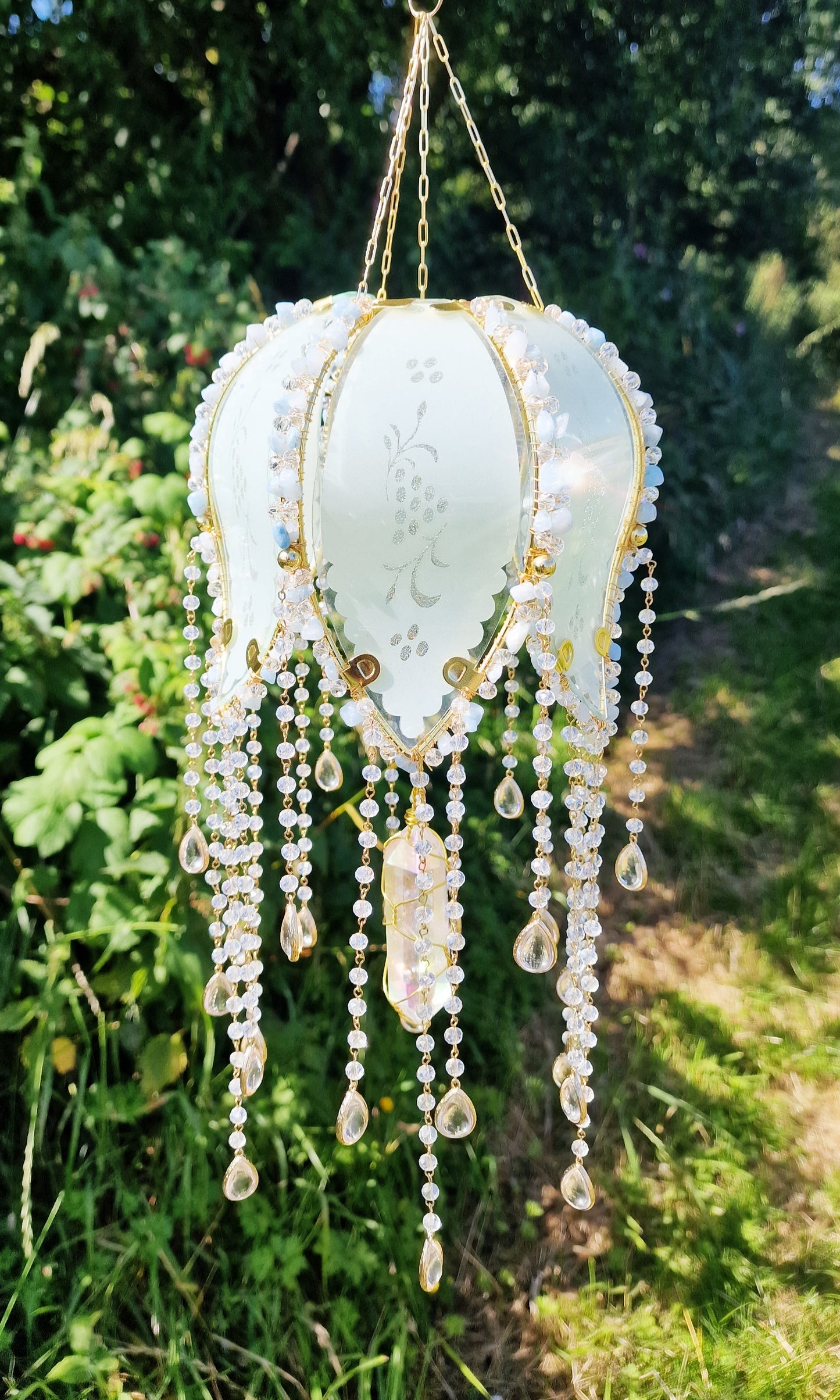 Opal bloom suncatcher lampshade