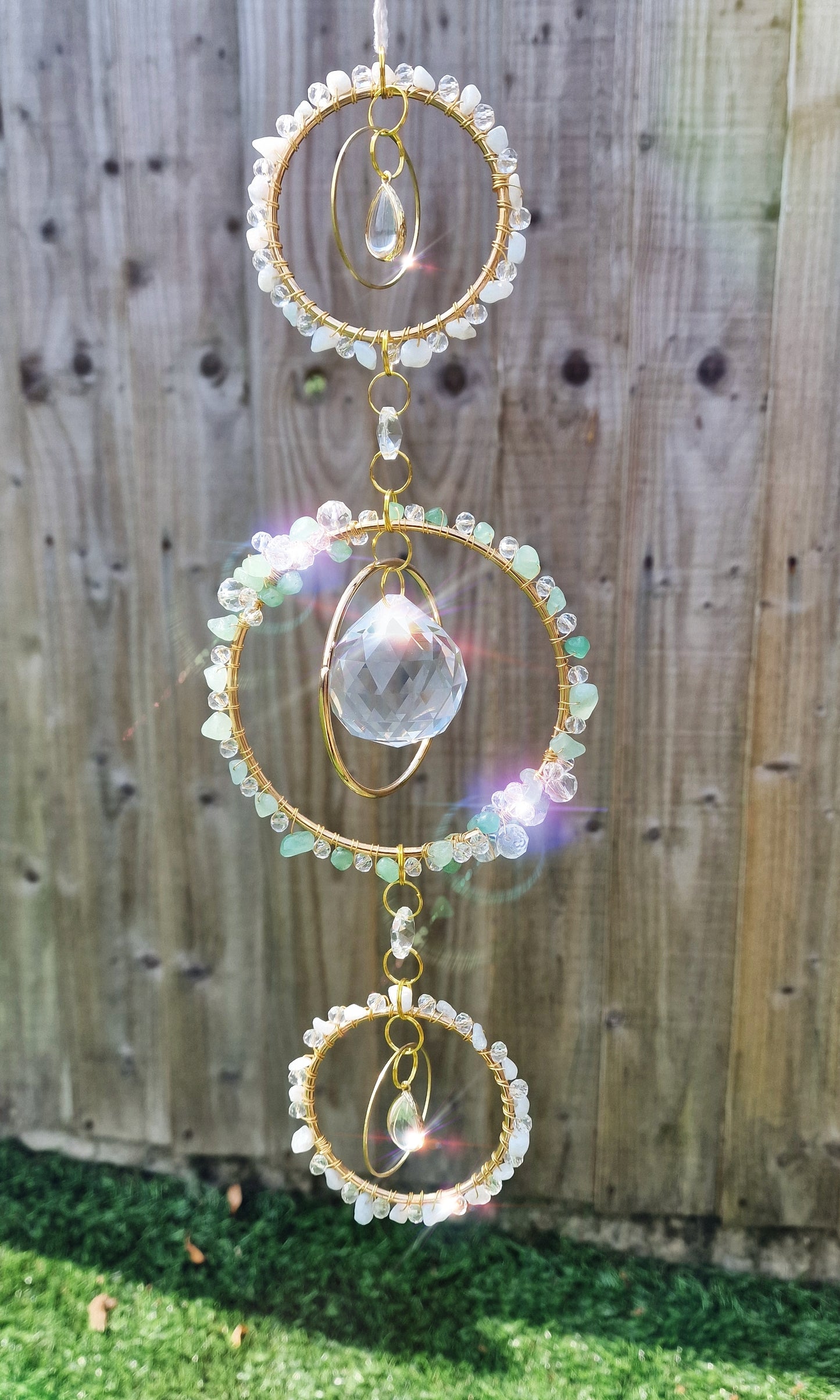 DIY crystal suncatcher with cluster of beads - Shine