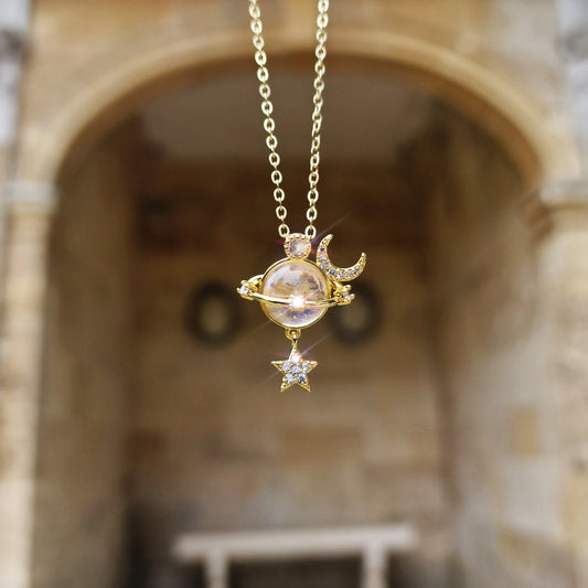Karael's Orbit Wearable Planet Moon and Star Suncatcher – Necklace Only