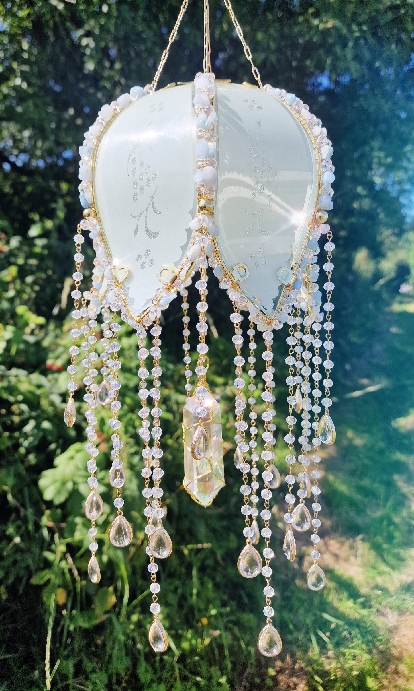 Opal bloom suncatcher lampshade
