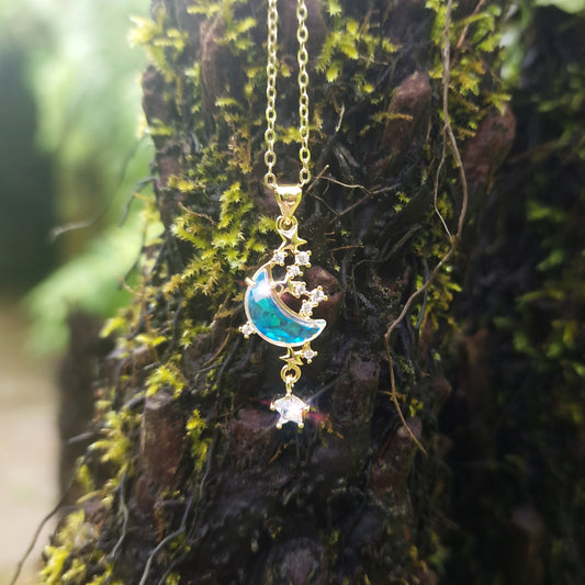 Silversleep Wearable Moon and Star Suncatcher – Necklace Only