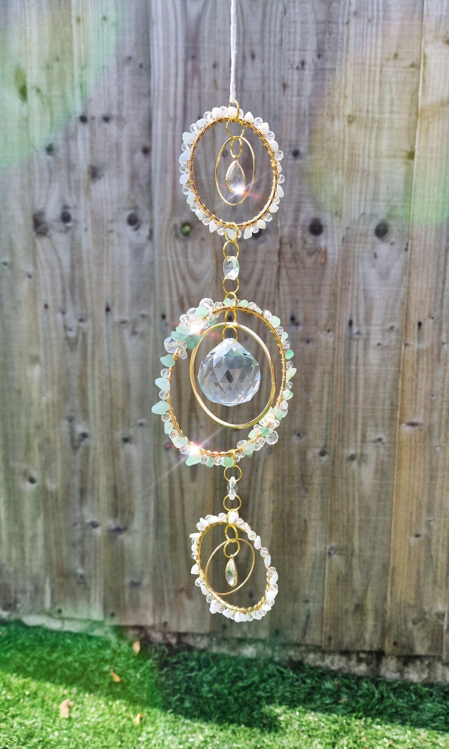 DIY crystal suncatcher with cluster of beads - Shine