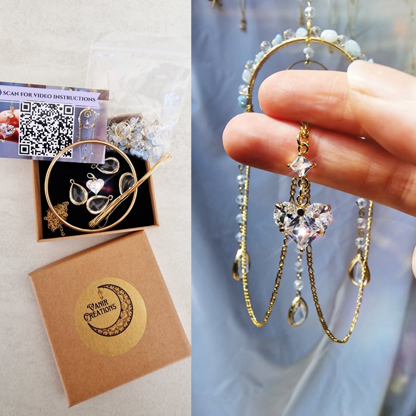 Patreon - DIY Suncatcher Necklace Kit and Tutorial - Heart