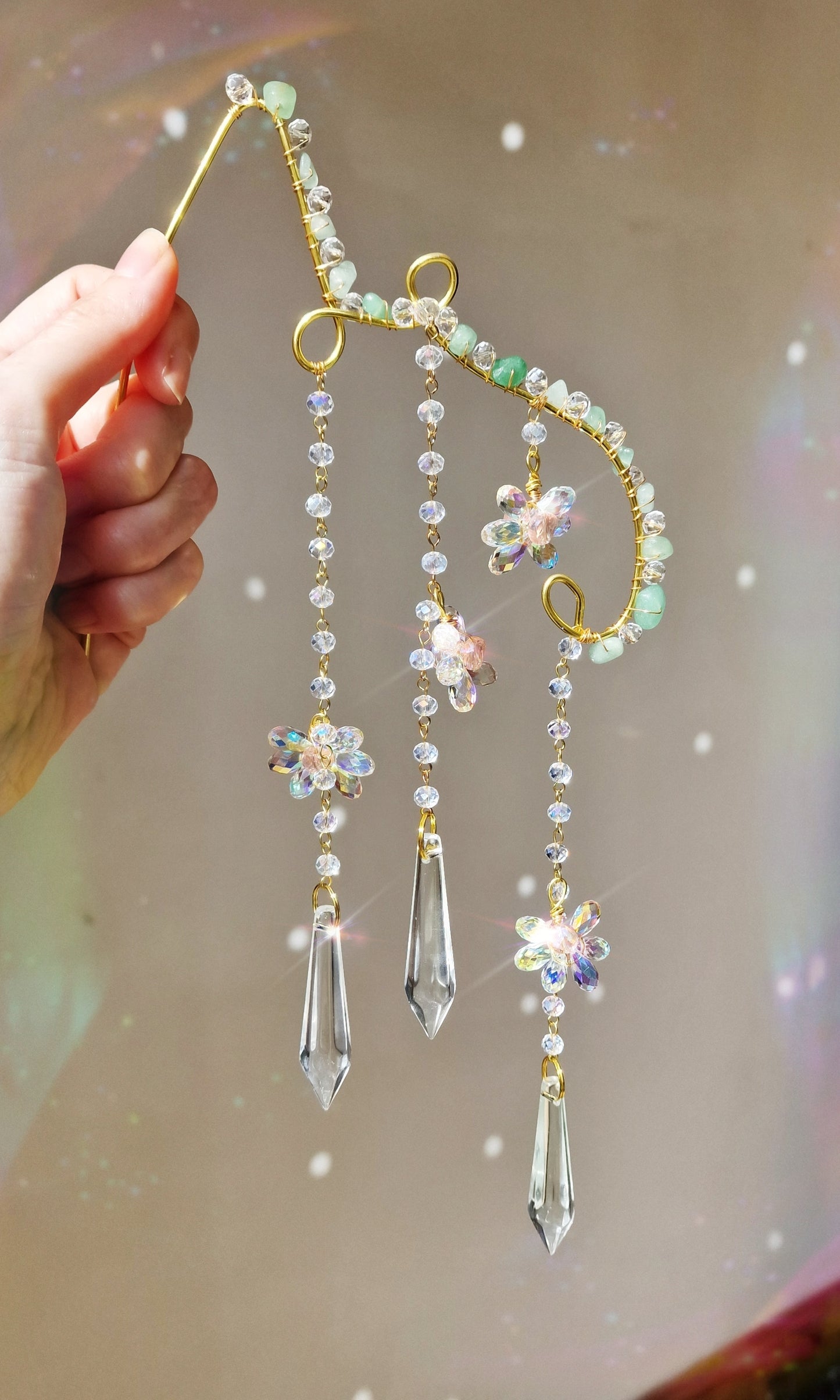 Crystal plant suncatcher wand - Ivy