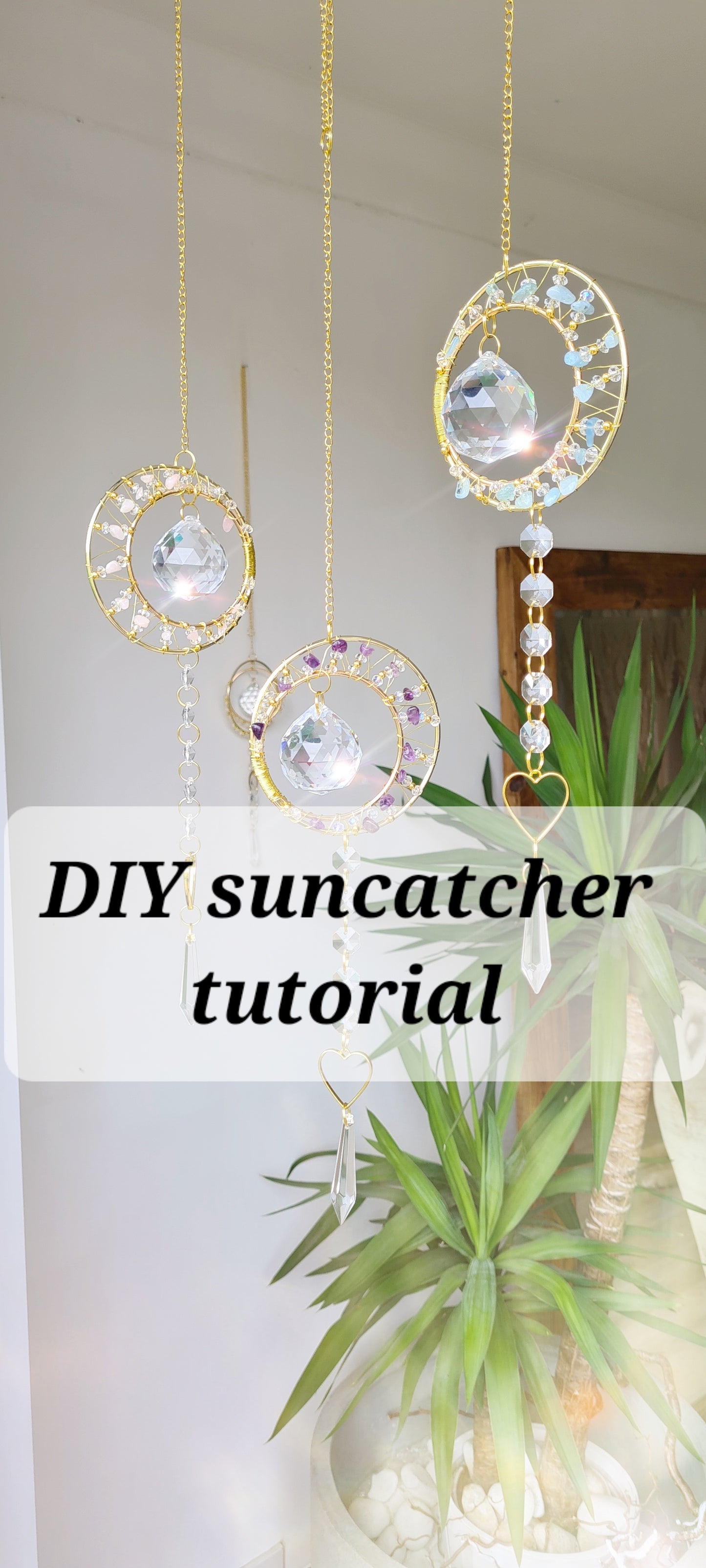 DIY suncatcher kit crystal suncatcher - Moon and star