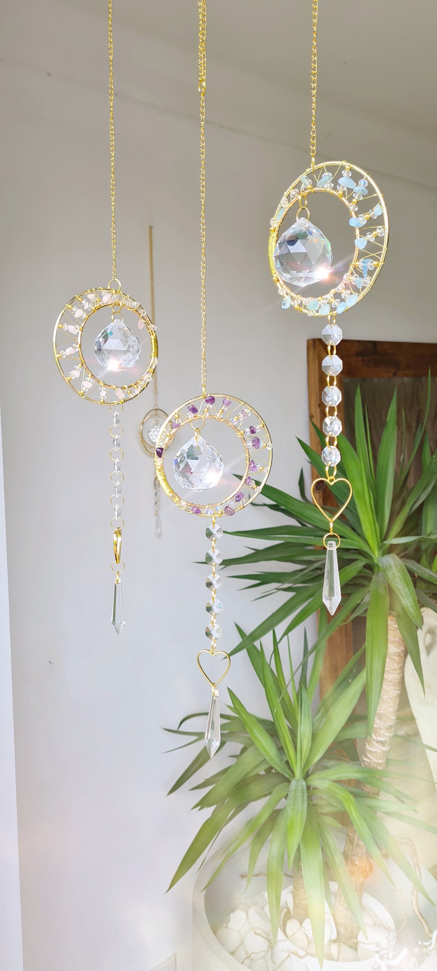 DIY suncatcher kit crystal suncatcher - Moon and star
