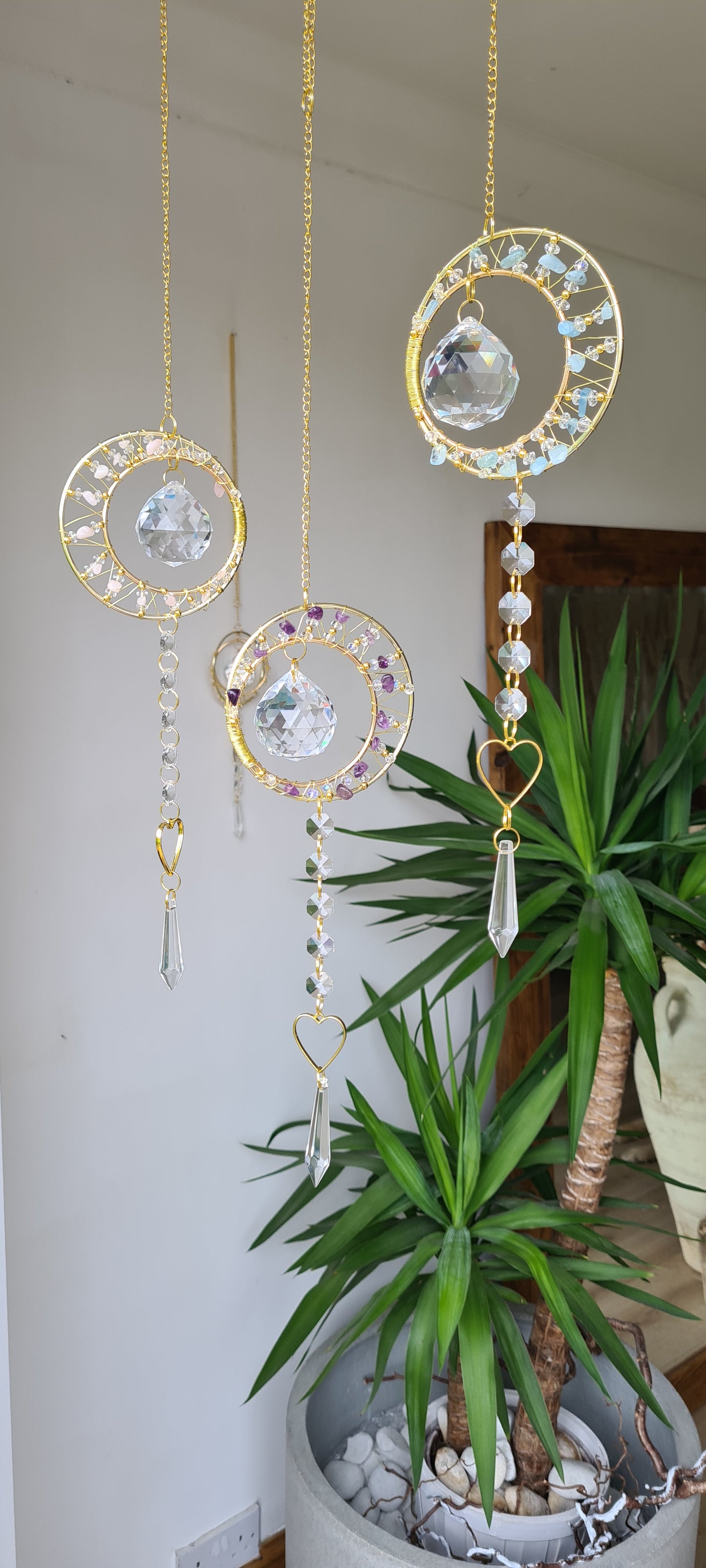 DIY suncatcher kit crystal suncatcher - Moon and star
