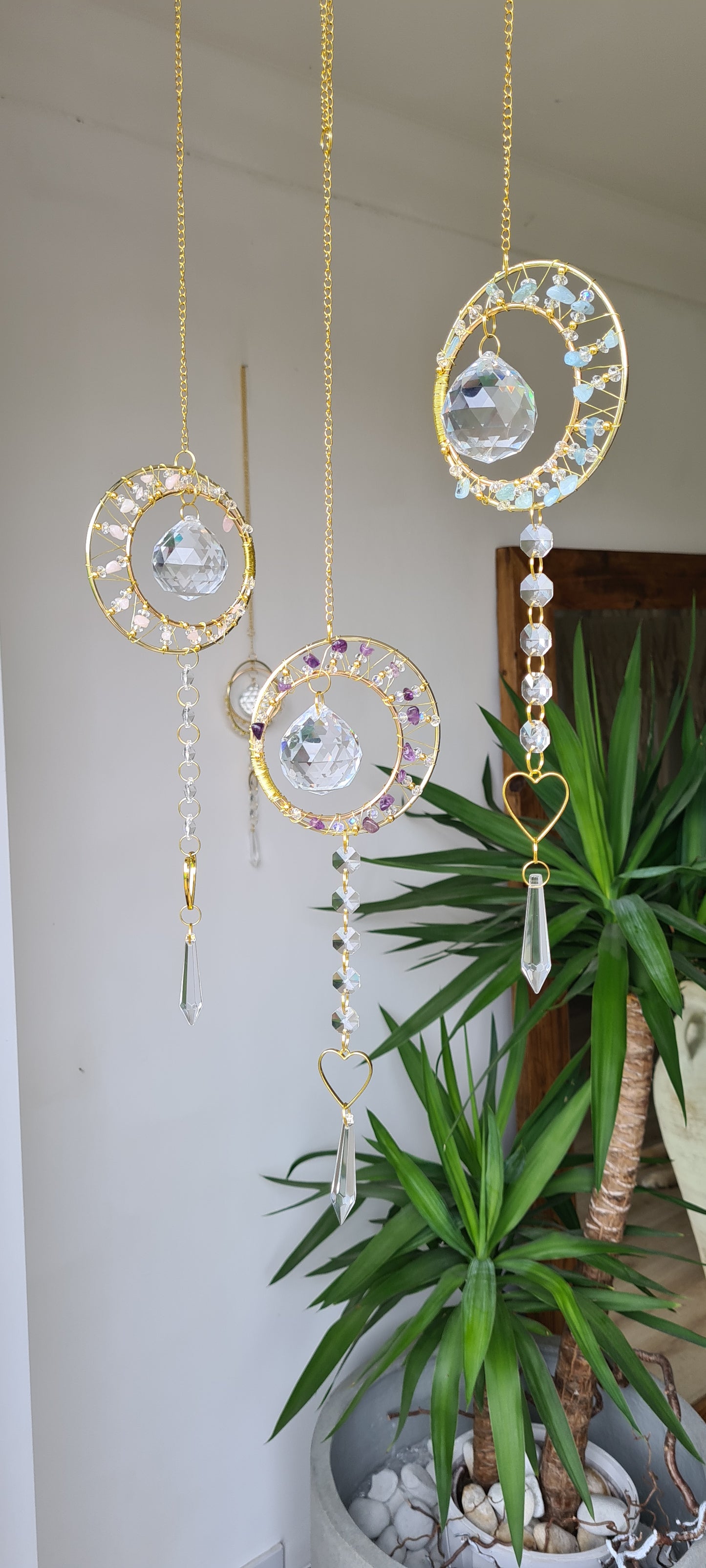 DIY suncatcher kit crystal suncatcher - Moon and star