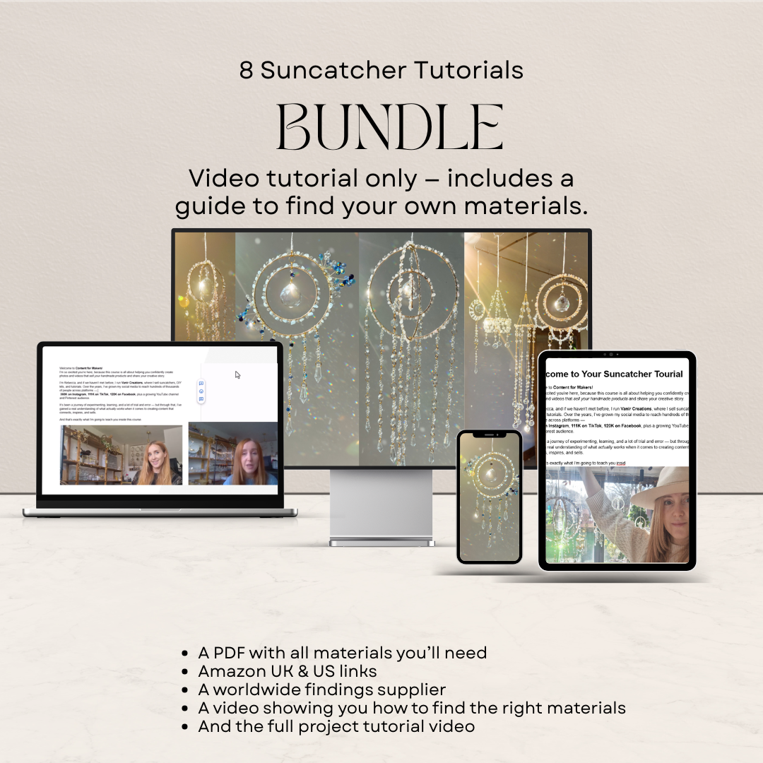 8 Suncatcher Tutorials Bundle – DIY Crystal Designs + Materials Guide