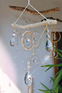 DIY suncatcher kit with driftwood and crystals