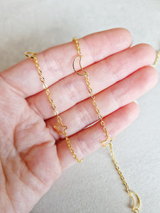 Moon and star charm chain golden