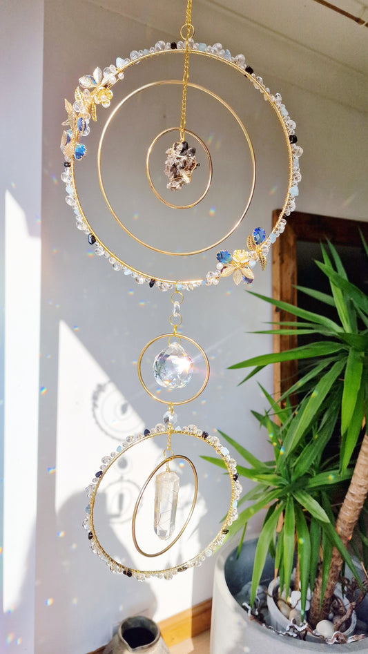 Crystal floral suncatcher smokey quartz - Vesemir