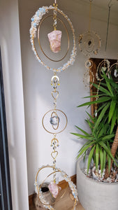 Crystal floral suncatcher rose quartz and aquamarine - Pavetta-