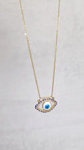 Load image into Gallery viewer, Evil eye necklace with simple chain