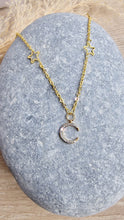 Load image into Gallery viewer, Moon necklace with moon and star chain