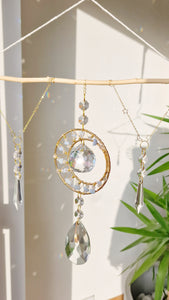 DIY driftwood moon and star crystal suncatcher