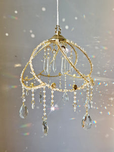 Clear quartz lampshade suncatcher Mia