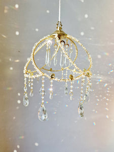 Clear quartz lampshade suncatcher Mia