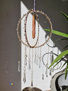 Crystal pink amethyst orb suncatcher - Falka