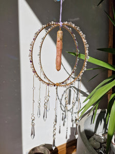 Crystal pink amethyst orb suncatcher - Falka