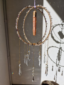 Crystal pink amethyst orb suncatcher - Falka