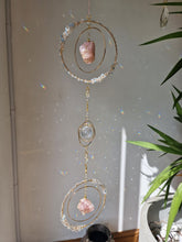 Load image into Gallery viewer, Crystal floral suncatcher rose quartz and aquamarine - Pavetta-