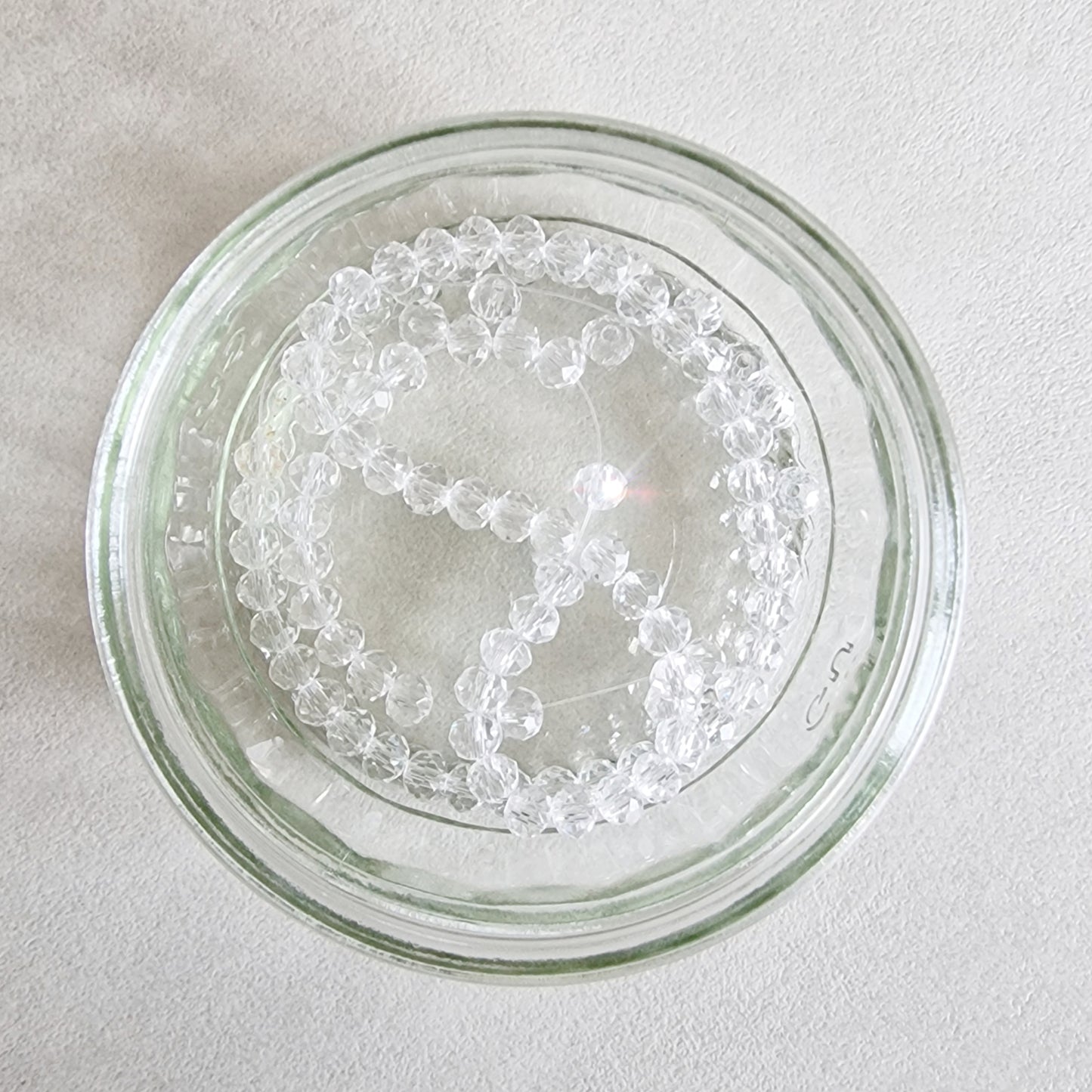 6mm clear beads strand