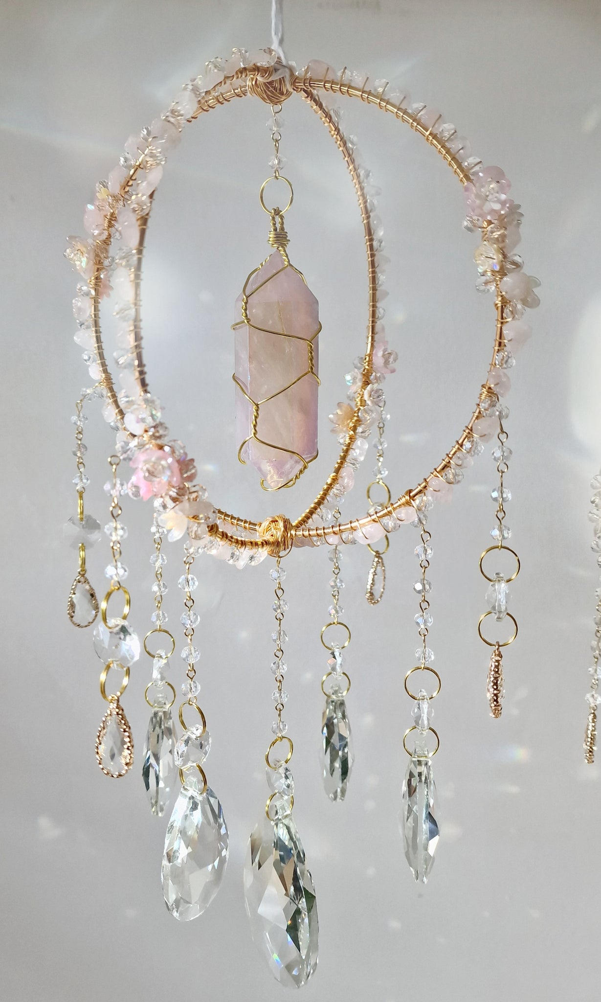 Floral crystal suncatcher orb Quinn Vanir Creations