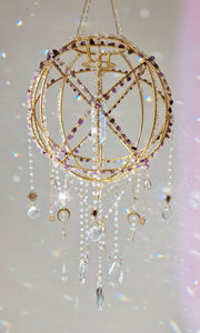 Crystal huge suncatcher orb - Oleander