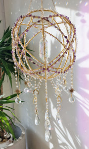 Crystal huge suncatcher orb - Oleander