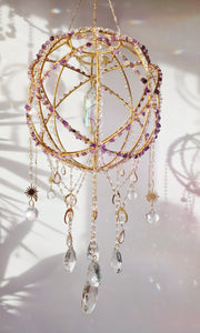 Crystal huge suncatcher orb - Oleander