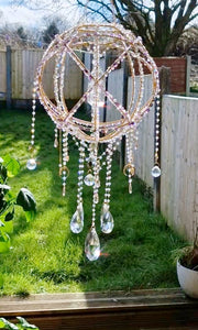 Crystal huge suncatcher orb - Oleander