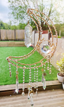 Load image into Gallery viewer, Crescent moon crystal suncatcher with citrine and aura quartz - Danika