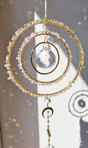 Crystal suncatcher clear quartz and citrine