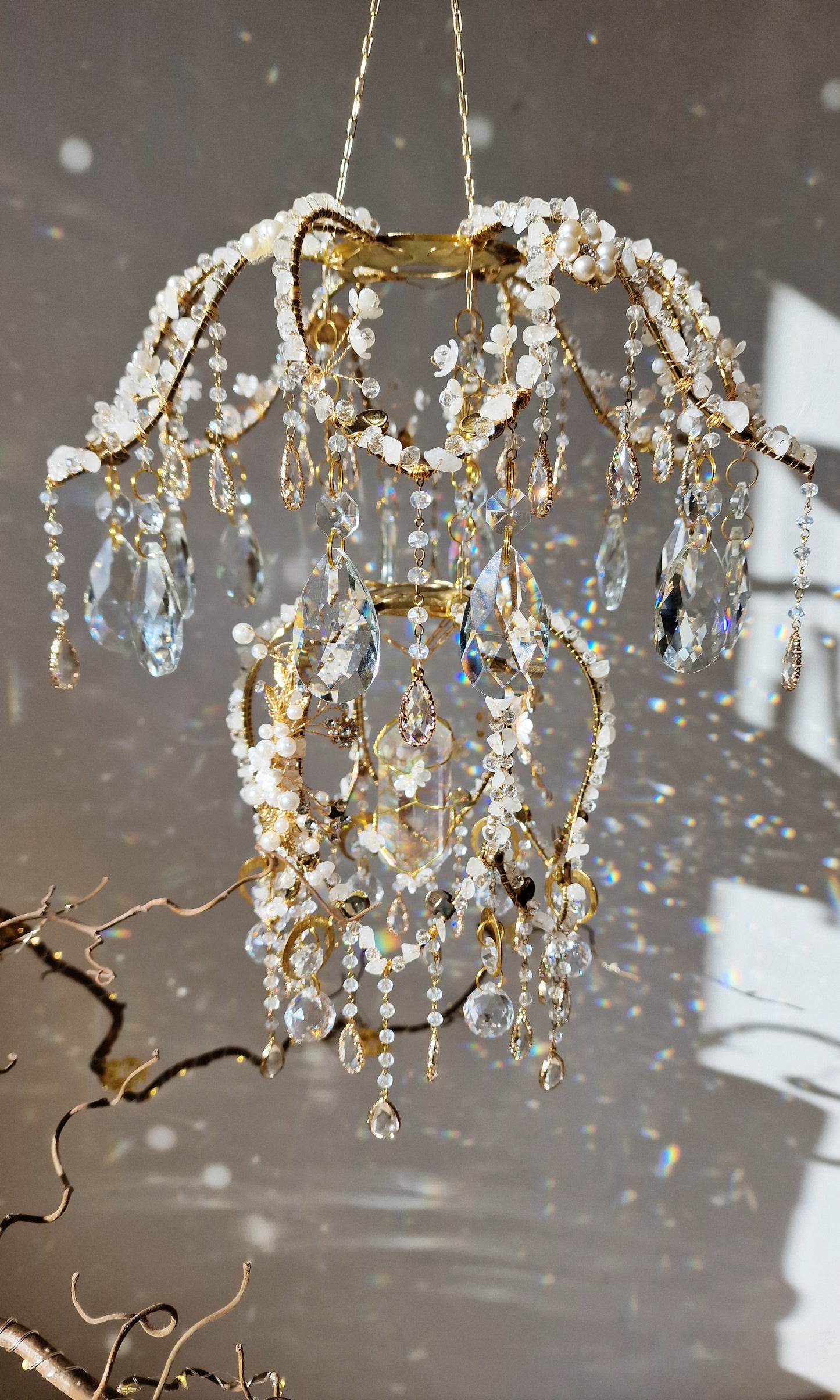 Lotus flower crystal suncatcher